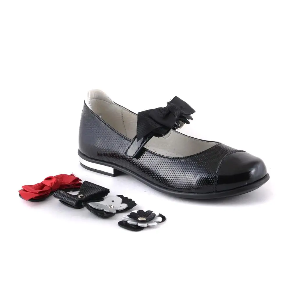 Black Элегантные туфли Скороход для девочек со сменным декором 13-309-1(3 - Цвет: Black