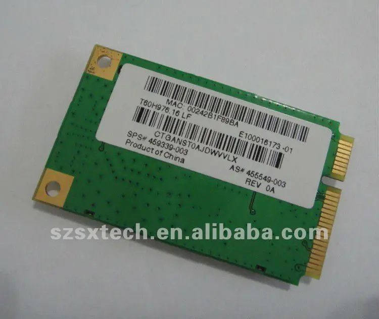 PCI-E express мини беспроводная сетевая карта AR5BXB63-H 459339-003, 802.11b/g для hp