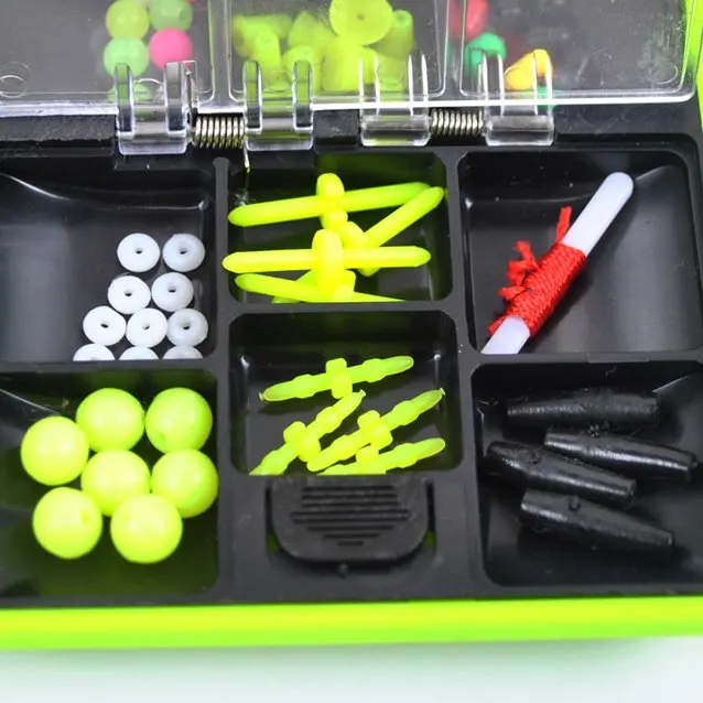 1SET Pack Fishing Tackle Box Utility Box Hooks Swivels 1Set Assorted Tackle Saltwater Tool Box Jig Hooks Fishing Accessories