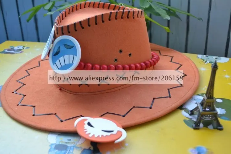 Японского аниме One Piece Ace Hat Кепки Косплэй оранжевый