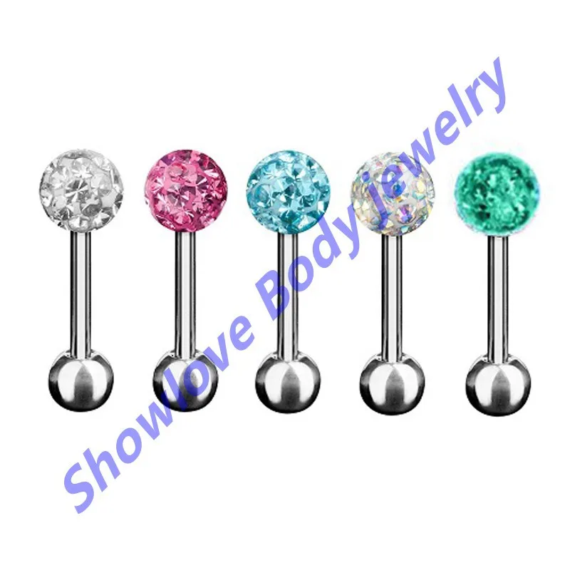 Showlove-40pcs/Лот смешанный стиль ювелирные изделия для тела CZ драгоценный камень серьги для бровей Кольца, подковы штанга кольца серьги пирсинг