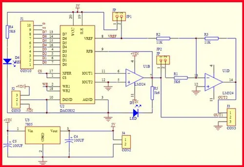 5 шт. DAC0832 модуль/DAC/генератор сигналов/однополярный/биполярные выходы can/электронный компонент