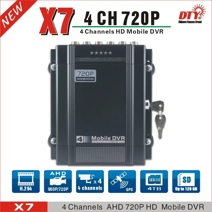 DTY X7G Профессиональный Mobile Security AHD MDVR h 264 решений 720 P 4CH DVR