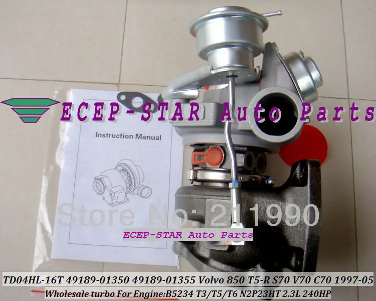 TD04HL-16T 49189-01350 49189-01355 VOLVO 850 T5-R S70 V70 C70 1997-05 240HP engineB5234T5 T3 T6 N2P23HT 2.3L turbocharger