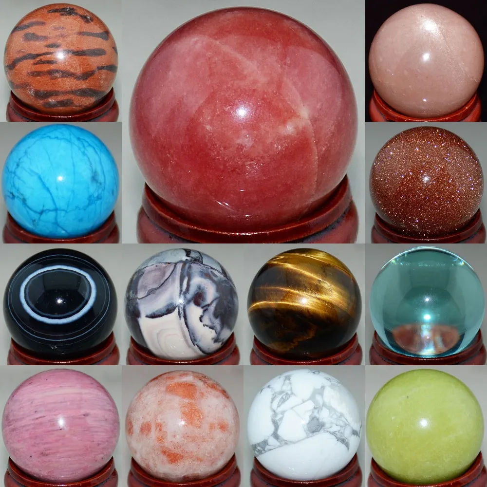 

1pcs Natural Gemstone Sphere Crystal Ball Healing 30MM