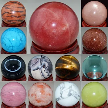 

1pcs Natural Gemstone Sphere Crystal Ball Healing 30MM