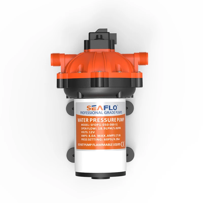 

New Design SEAFLO 12V 60PSI 5GPM Water Pump Diaphragm 17A 18.9LPM for Boat Accessories Marine Yachting RV
