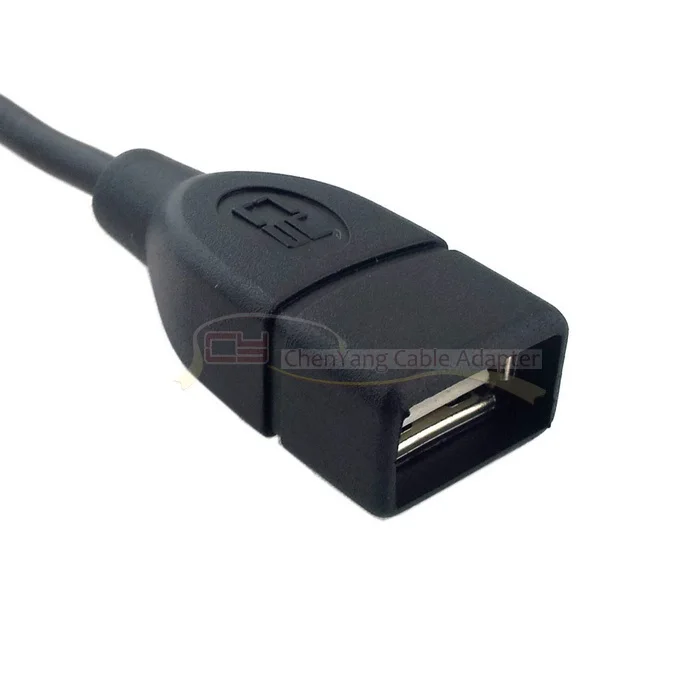 10 шт./партия cy Chenyang USB 2,0 Mini 5 Pin B type Male to USB Female OTG на Go кабель хоста черный