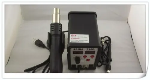 Saike 898D 2 in 1 Soldering Station Hot Air Gun+Iron