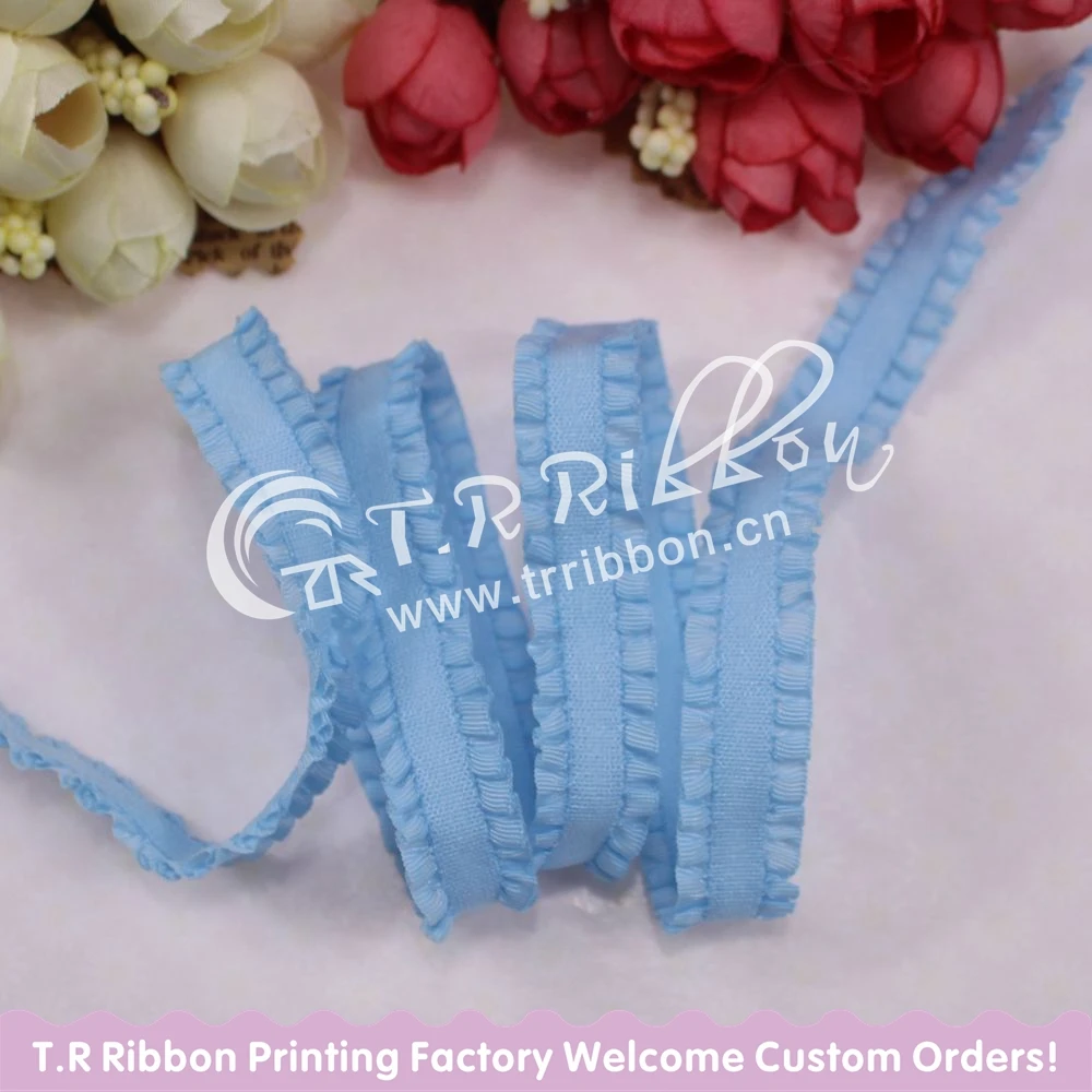 

13mm 50yards elastic ribbon with ruffle lace on the edge 91105 color DIY accessaries