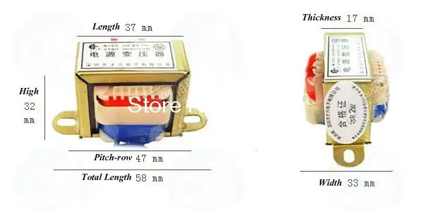 DB-2VA EI35*15 2W電源トランス 220V デュアルV 3ラインから6V AC DB-2VA EI35*15 2W power transformer 220V Dual V 3 line to 12V AC A