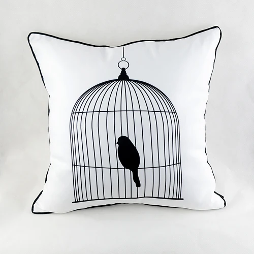 1"* 18" almofadas Decorativas декоративные черные и белые птицы печати Бросок Чехлы наволочка для постельных принадлежностей диван Свадебные подарки