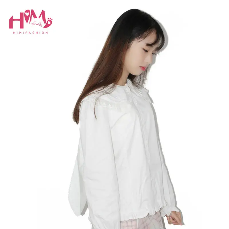 Bunny peter collar white blouse lolita shirt soft sister cosplay cute tops women summer cotton shirts white free shipping (4)