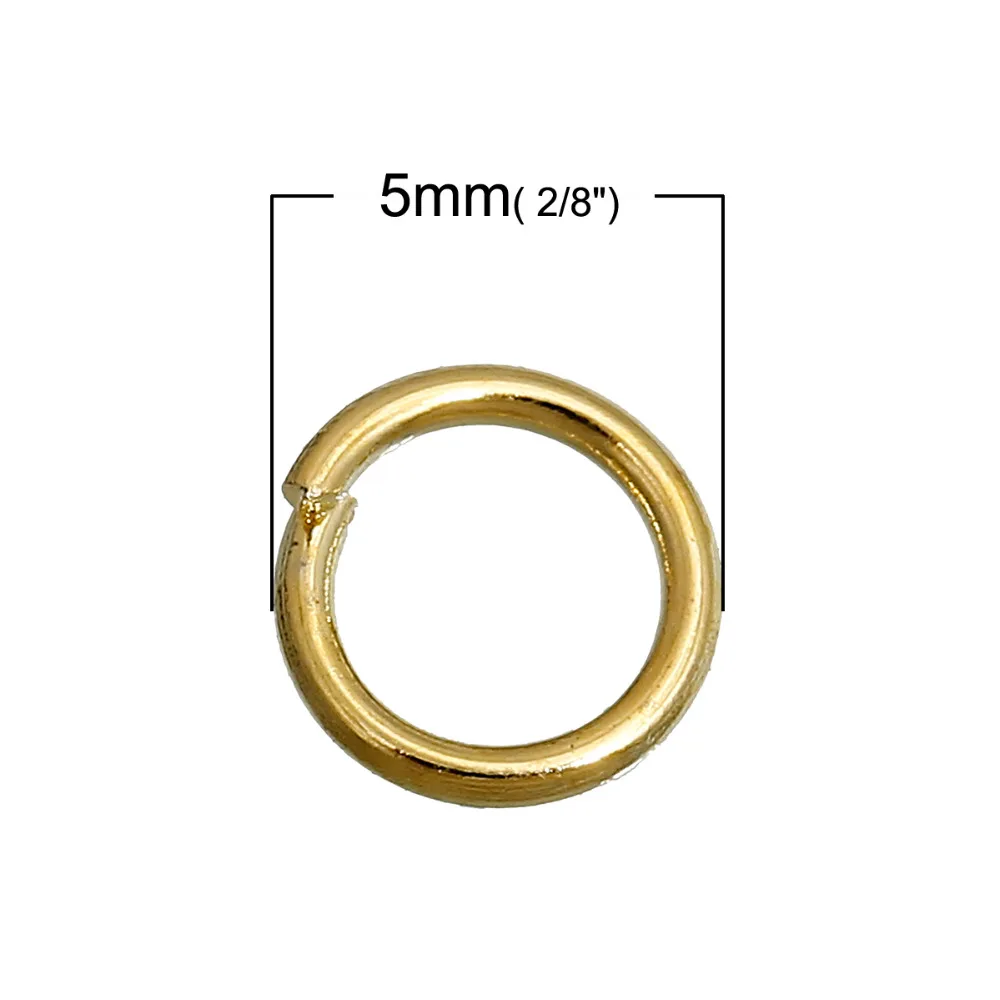 

Doreen Box 1200PCs Gold color Open Jump Ring 5mm dia. Findings (B00255)