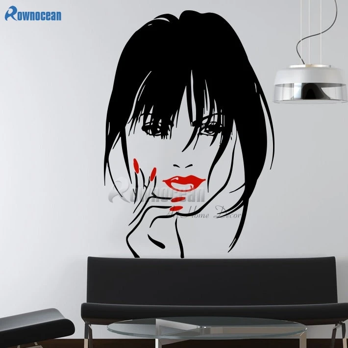

ROWNOCEAN Beautiful Fingers Wall Sticker For Glass Store Window Manicure Nail Salon Wall Art Decal Custom High Quality D567