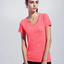 Лидер продаж! Для женщин футболки спортивные Фитнес Йога короткий рукав футболка дамы работает свободная футболка быстросохнущая Футболки-топы тренажерный зал Костюмы