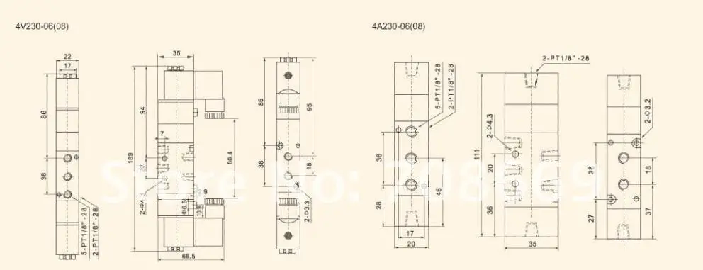 4V230-08P 5Ports3Position Двойной Электромагнитный Пневматический воздушный клапан 1/" BSPT DC24V