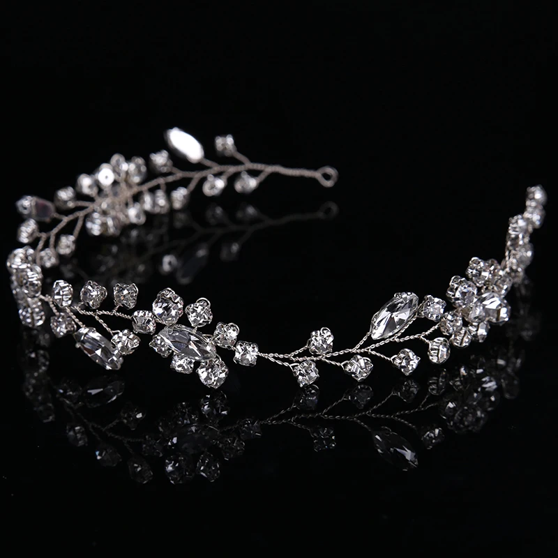 Gorgeous Handmade crystal headbands for women hair jewelry forehead hair ornaments silk band bridal hairwear wedding accessories
