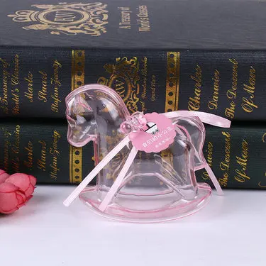 Новые модные коробки для конфет, изысканная креативная Свадебная коробка, цветная лошадка, подарочные коробки для детского душа - Цвет: clear pink