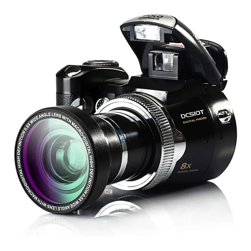 16Mp Max цифровая камера Protax/Polo DC510T SLR Камера аналогичная 5MP CMOS сенсор 8X цифровой зум хорошая видеокамера Li-battery - Цвет: Черный