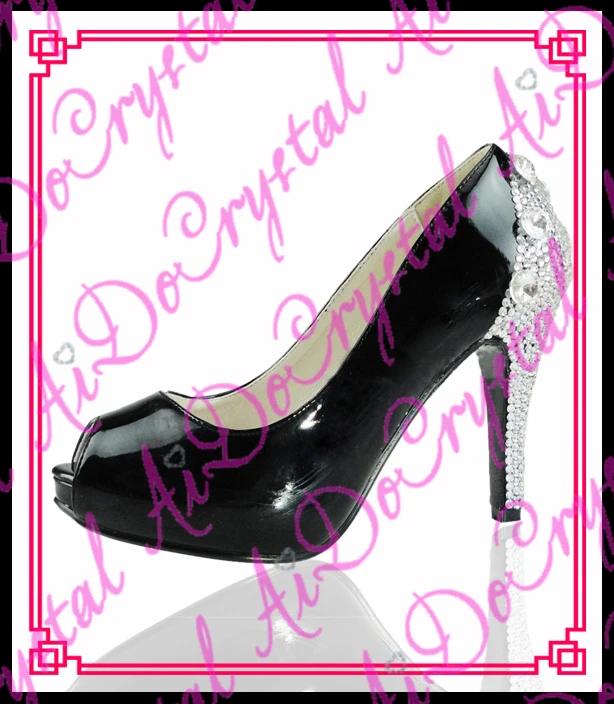 open toe diamond heels