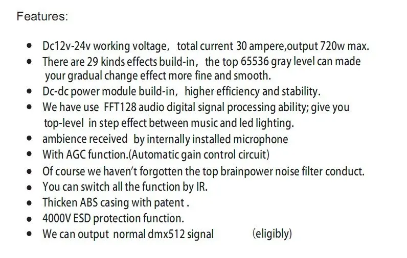 Светодиодный ИК музыкальный контроллер, DC12-24V вход переменного тока, 10A* 3 выходной канал; светодиодный контроллер