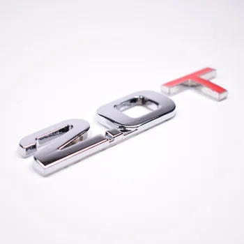 

YAQUICKA Metal Silver 3D 2.0T Car Rear Trunk Emblem Badge Sticker Fit For Jetta Passat Golf GTI 2.0T Boot Decal Auto Accessories