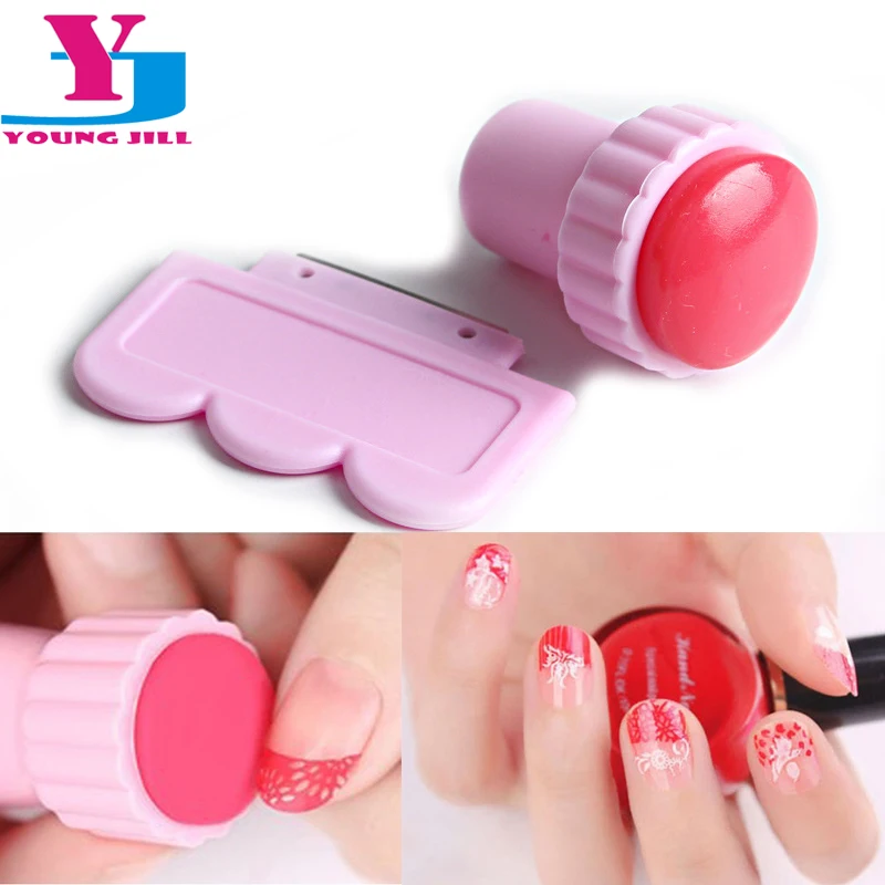 

Nail Art Stamper Image Stamping Plates Manicure 1 Stamper 1 Scraper Pink Nail Stamp Polish Design Print Beauty Tools