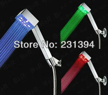 CY8008-A4 квадратный светодиодный несколько Цвета Изменение светодиодный ручной душ главы Waterflow светодиодный датчик температуры руки душевые