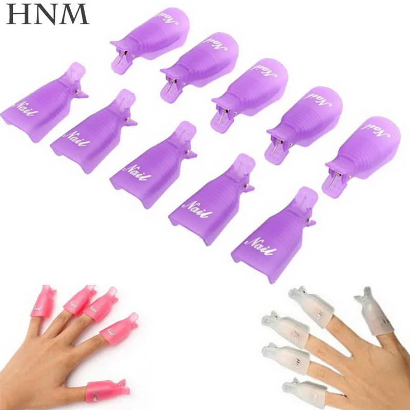 

HNM 10pcs/lot Gel Nail Polish Remover Nail Gel Soak Off Cap Clip Nail Art Tool Acrylic Soaker Clip Cap Wrap