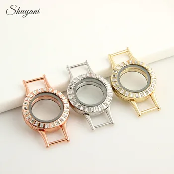 

10PCS!! New Arrival 3Colors 30mm White Crystal Living Memory Floating Locket Pendant for Bracelet Jewelry