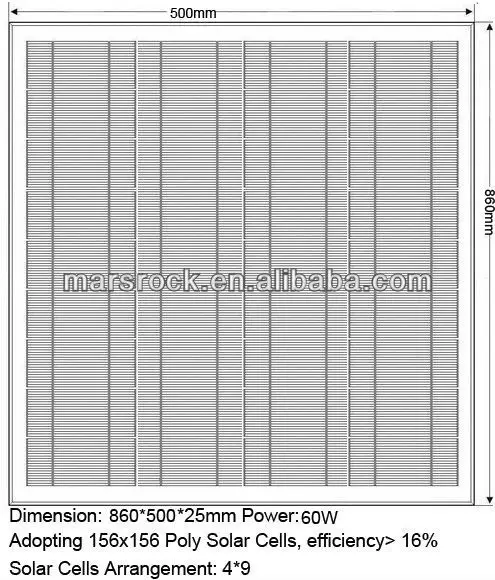 60 W 18 V поликристаллические панели солнечных батарей модуль с хорошим внешним видом, Fend Против Метель и град, надежный параметр, хорошая цена