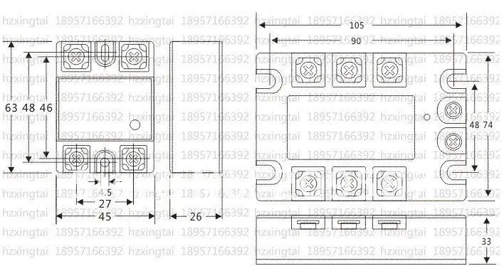 Твердотельные реле SSR-80DA 80A 3-32VDC/24-380VAC