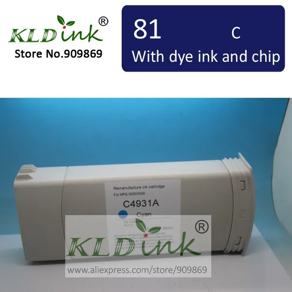 Совместимость HP81 C4931A картридж с голубой краской для Designjet 5000 5500 принтер