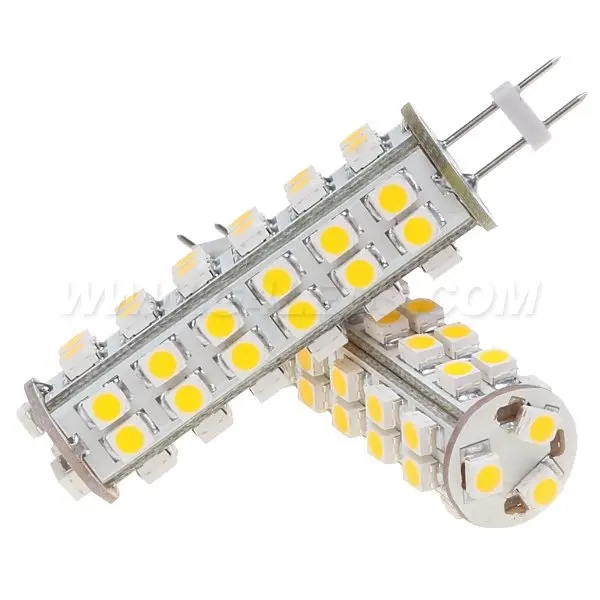 Бесплатная доставка! 5 шт./лот Led G6.35 Кукуруза лампы 51leds 3528SMD белый теплый белый 12VDC 12VAC 24VDC 24VAC 3 W
