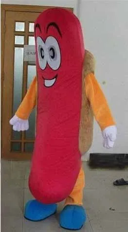 Красный Колбаса Питание костюм талисмана взрослых sausage костюм еда реклама Mascotte Экипировка Костюм EMS SW388