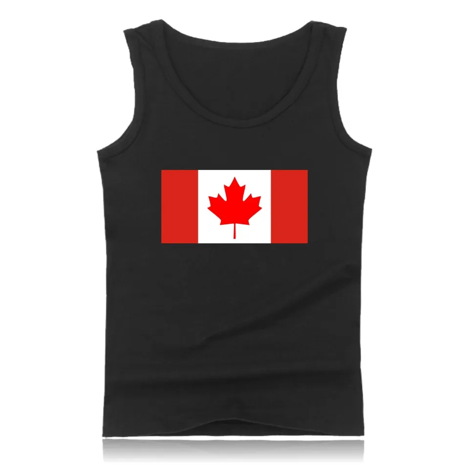 Canadian Flag Casual Tank Top Men Fashion Black Bodybuilding Shirt