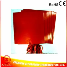 400*400 мм, силиконовая Резина нагреватель для 3D-принтера 24 В 340 Вт клейкий 1 сторона 2000 мм свинцовый провод 100 к термистор в центре XD-H-M-441