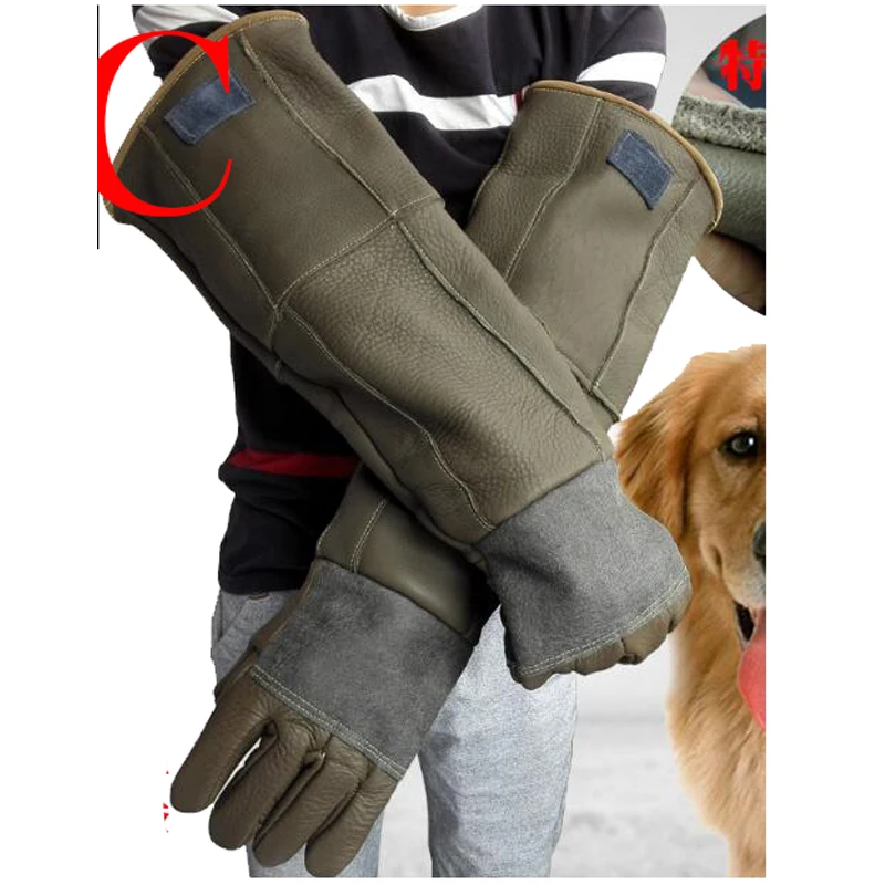Перчатки против укусов 60 см защитные длинные перчатки плюс толстые перчатки для кормления животных, как собаки, кошки, рептилии, змеи