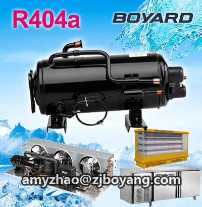 R404a 1.5HPแนวนอนตู้เย็นแช่แข็งคอมเพรสเซอร์สำหรับซูเปอร์มาร์เก็ต ...