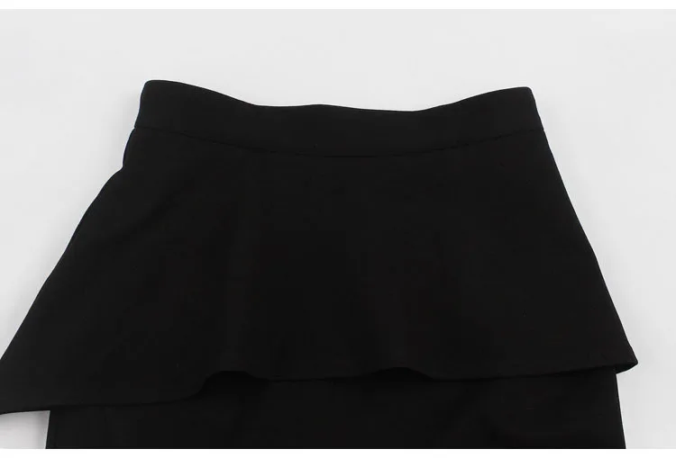30- street fashion slit up peplum wiggle fitted pencil skirt in black plus size office work saia vintage faldas skirts