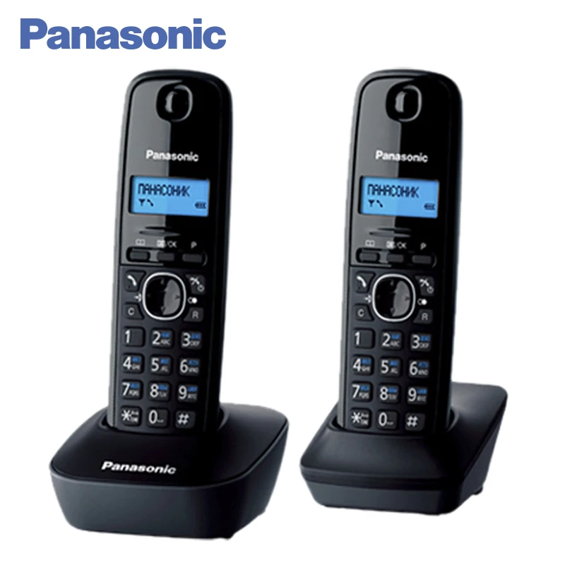 Panasonic KX-TG1612RUH DECT телефон, 2 трубки, меню на русском языке, АОН, Caller ID(журнал на 50 вызовов), 12 мелодий звонка, часы с будильником, поиск трубки, возможность установки на стене