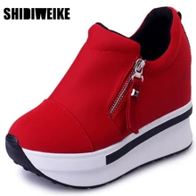 SHIDIWEIKE/женские ботинки на танкетке; коллекция года; обувь на платформе; женская обувь на толстой мягкой подошве; слипоны; ботильоны; модная повседневная женская обувь на плоской подошве; B348