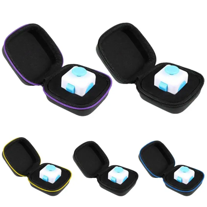 2017 NEW Fidget Cube Case Hot Anti Slip Anxiety Stress Relief Focus Dice Bag Carry Cases