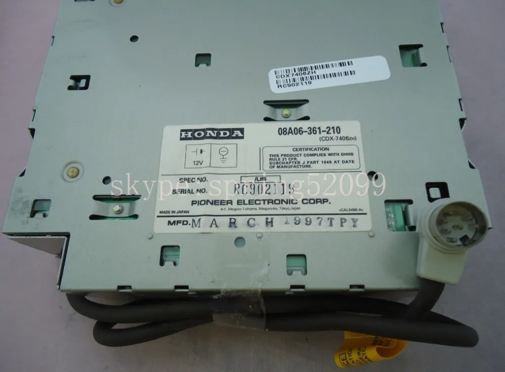 Электронный CDX-7406ZH один cd радио для Honda08A06-361-210 accrod автомобиля тюнер 1997