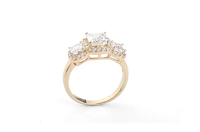 Свадебное фианитовое кольцо наивысшего качества белого золота с австрийским кристаллом для женщин