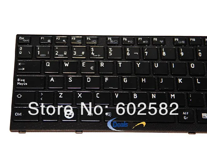 Для Toshiba Satellite A660D A660 A665 A665D черная рамка испанская клавиатура глянцевая