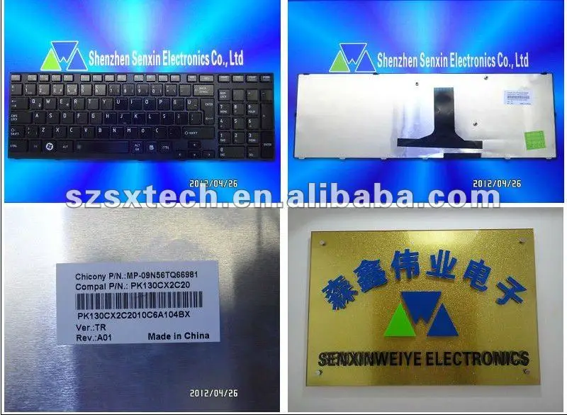 100% NEW Black Glossy keyboard MP-09N56TQ66981(TR) for Toshiba A660 A665 P750