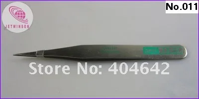 1X Нержавеющая сталь 4,5 дюймов Прямой пинцет пинцеты DIY инструмент Серебряный цвет с бумажной картой пакет