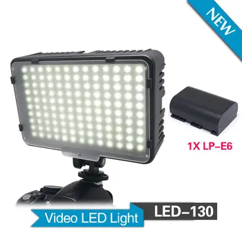 

Mcoplus 130 LED Video Light with 1pcs LP-E6 Battery for Canon Nikon Sony Pentax Panasonic Samsung Olympus & DV Camera Camcorder